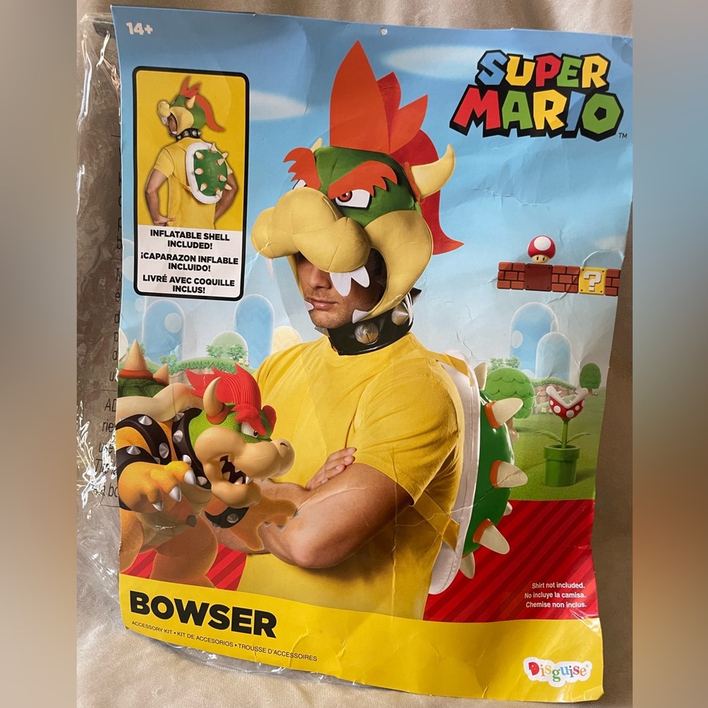 Men’s Halloween costume super Mario bowser hat mask